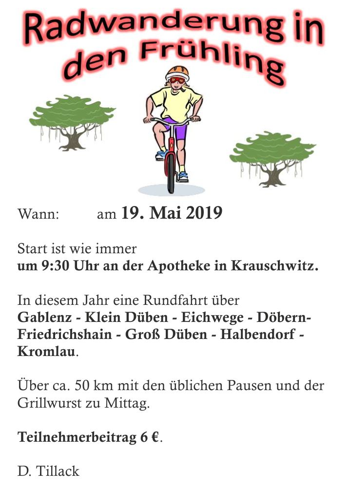 Radtour in den Frhling 2019